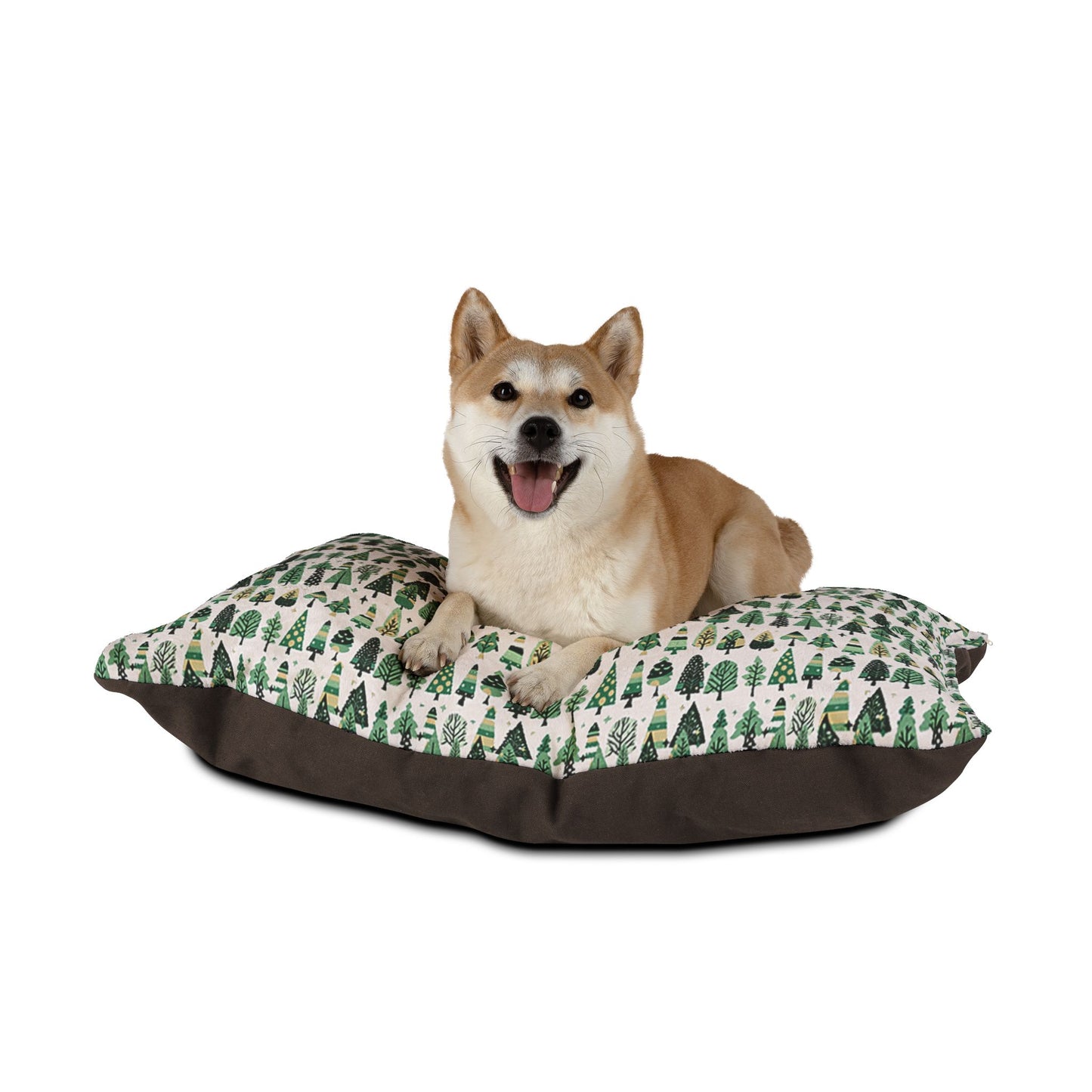 Mini Vintage Green Trees 40" × 30" Pet Bed