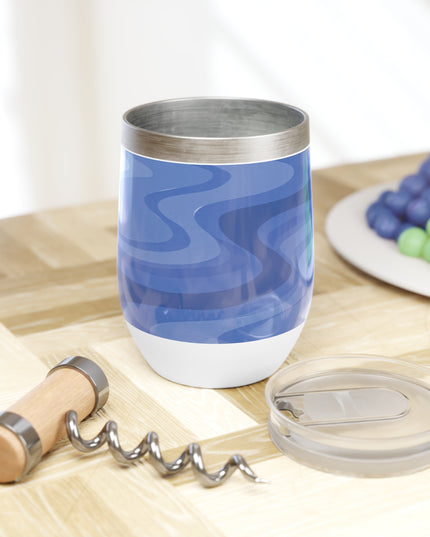Deep Blue Wavey 12 oz Chill Wine Tumbler