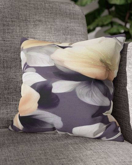 White Blush Floral Bunch Spun Polyester Square Pillowcase, 14" x 14"