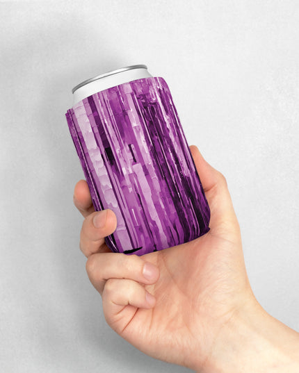 Striped Powder Lavender 12 oz Can Cooler Sleeve