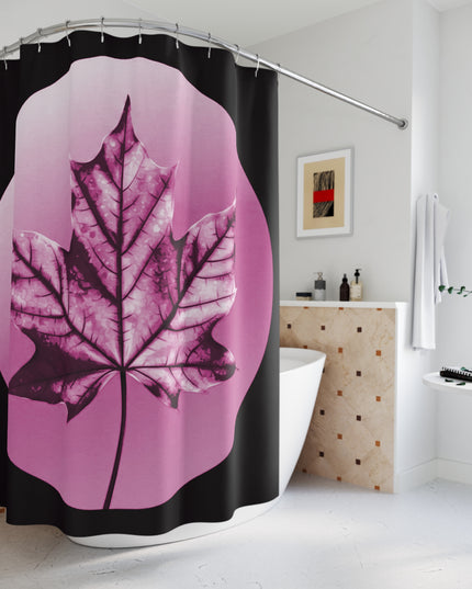 Magenta Maple Leaf Shower Curtains, 71" x 74"