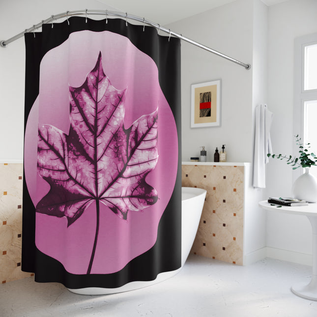 Magenta Maple Leaf Shower Curtains, 71" x 74"