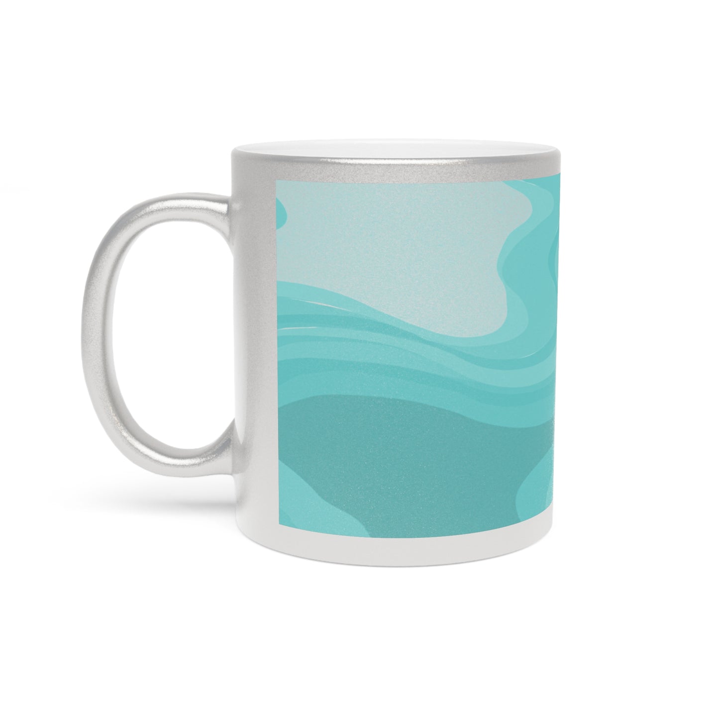 Tif Green Wavey 11 oz Metallic Mug (Silver\Gold)