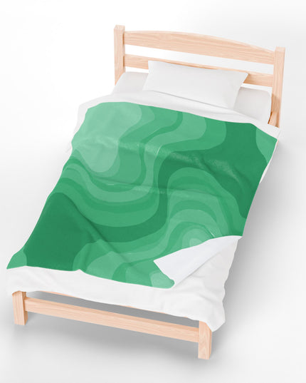 Mint Green Wavey Velveteen Plush Blanket, 50" x 60"