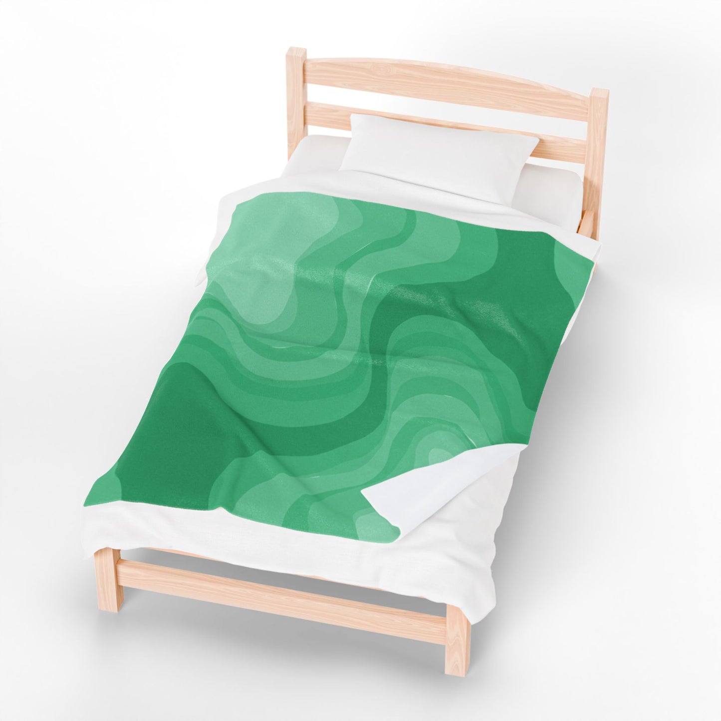 Mint Green Wavey Velveteen Plush Blanket, 50" x 60"