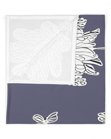 White Floral Butterflies Baby Swaddle 30″×40″ Blanket
