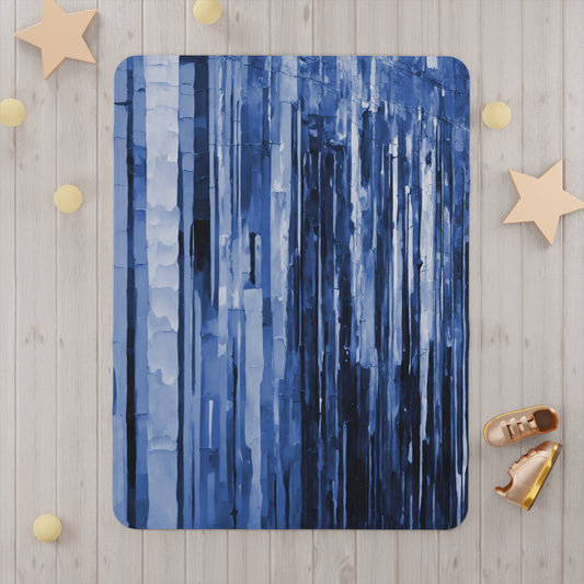 Striped Deep Blue Toddler Blanket, 30" x 40"