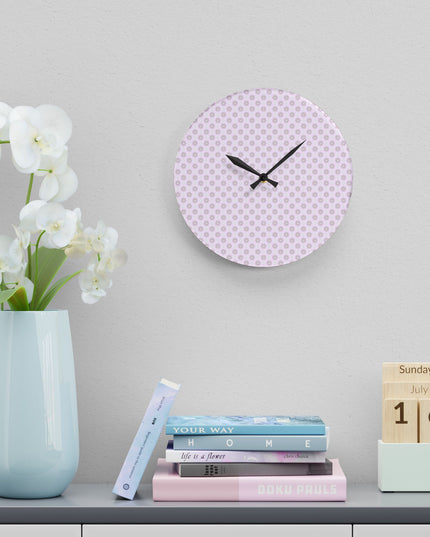 Pink Mornings Star-crossed Bodies Acrylic Wall Clock, Round or Square, 10.75" x 10.75"
