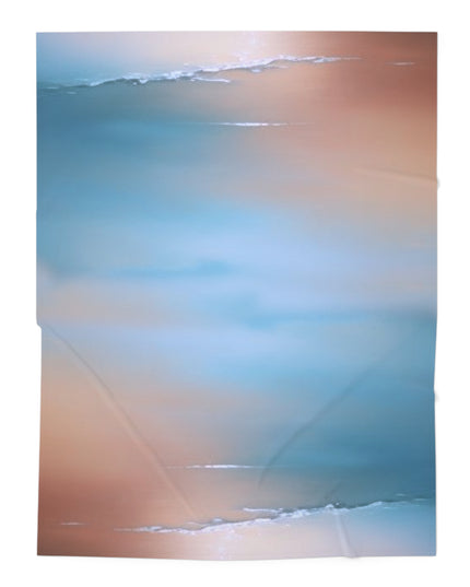 Blue Sea Peach Fog Baby Swaddle 30″×40″ Blanket