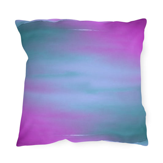 Dark Blue Green Sea Purple Fog 18" x 18" Outdoor Pillows