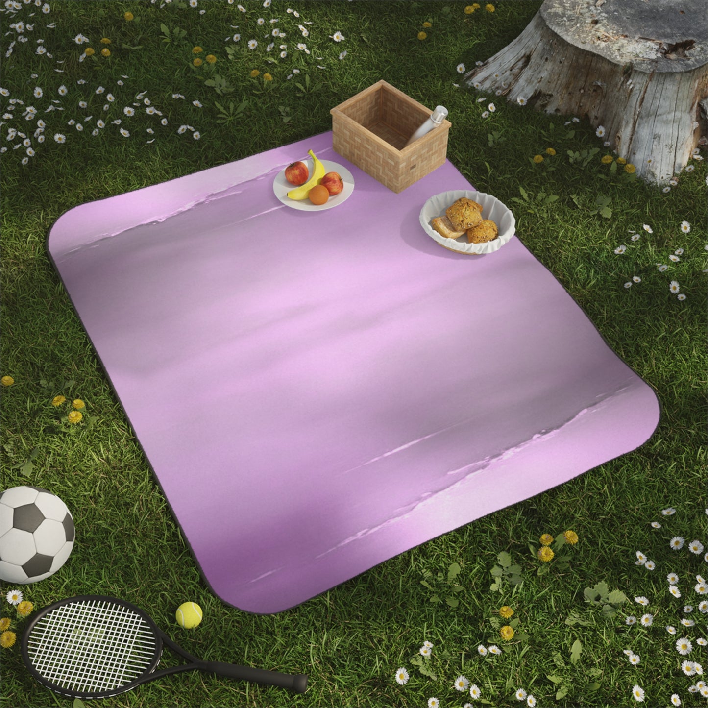Dark Pink Sea Amethyst Fog 61" × 51" Picnic Blanket