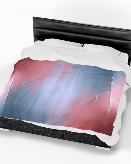 Gray Sea Pink Fog Velveteen Plush Blanket, 60" x 80"