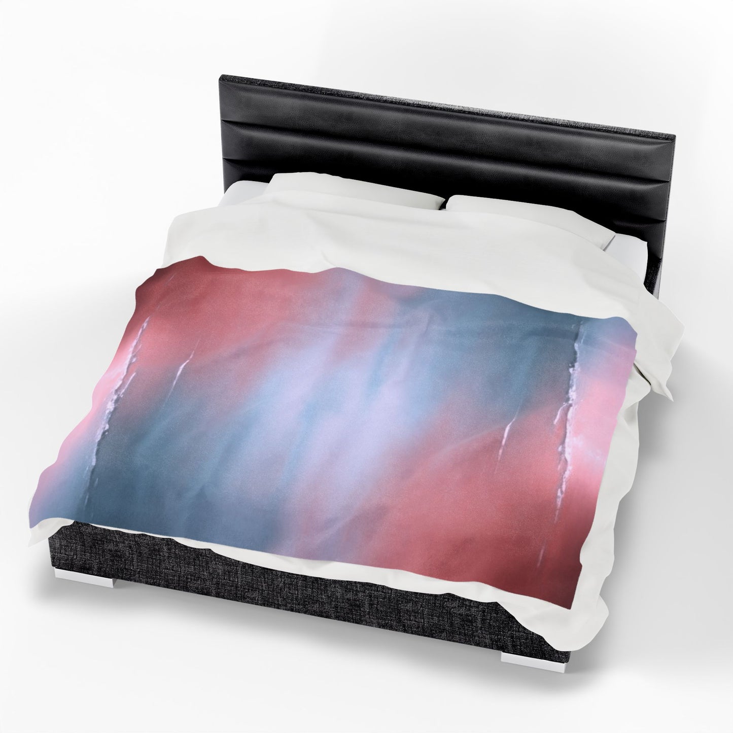 Gray Sea Pink Fog Velveteen Plush Blanket, 60" x 80"