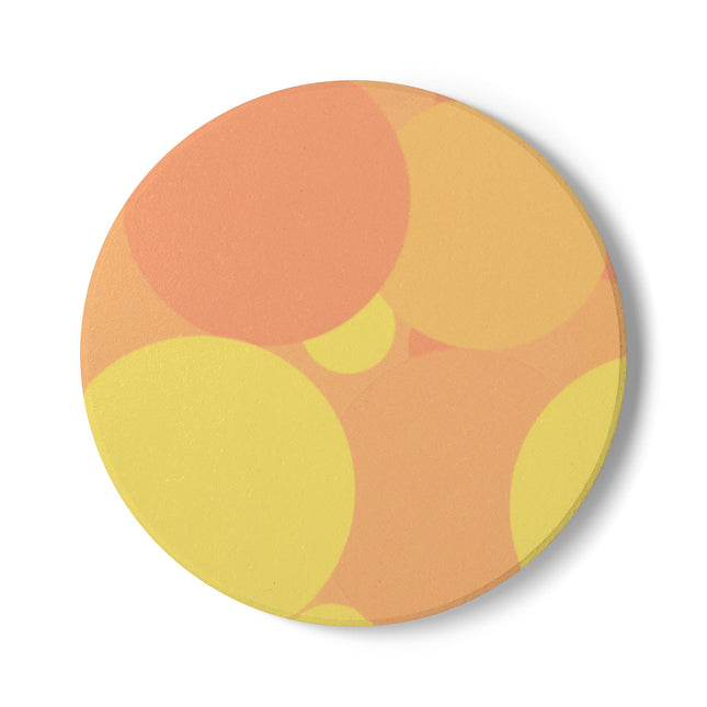 Pastel Bright Oranges Patches 4" x 4" Round Ceramic Coaster