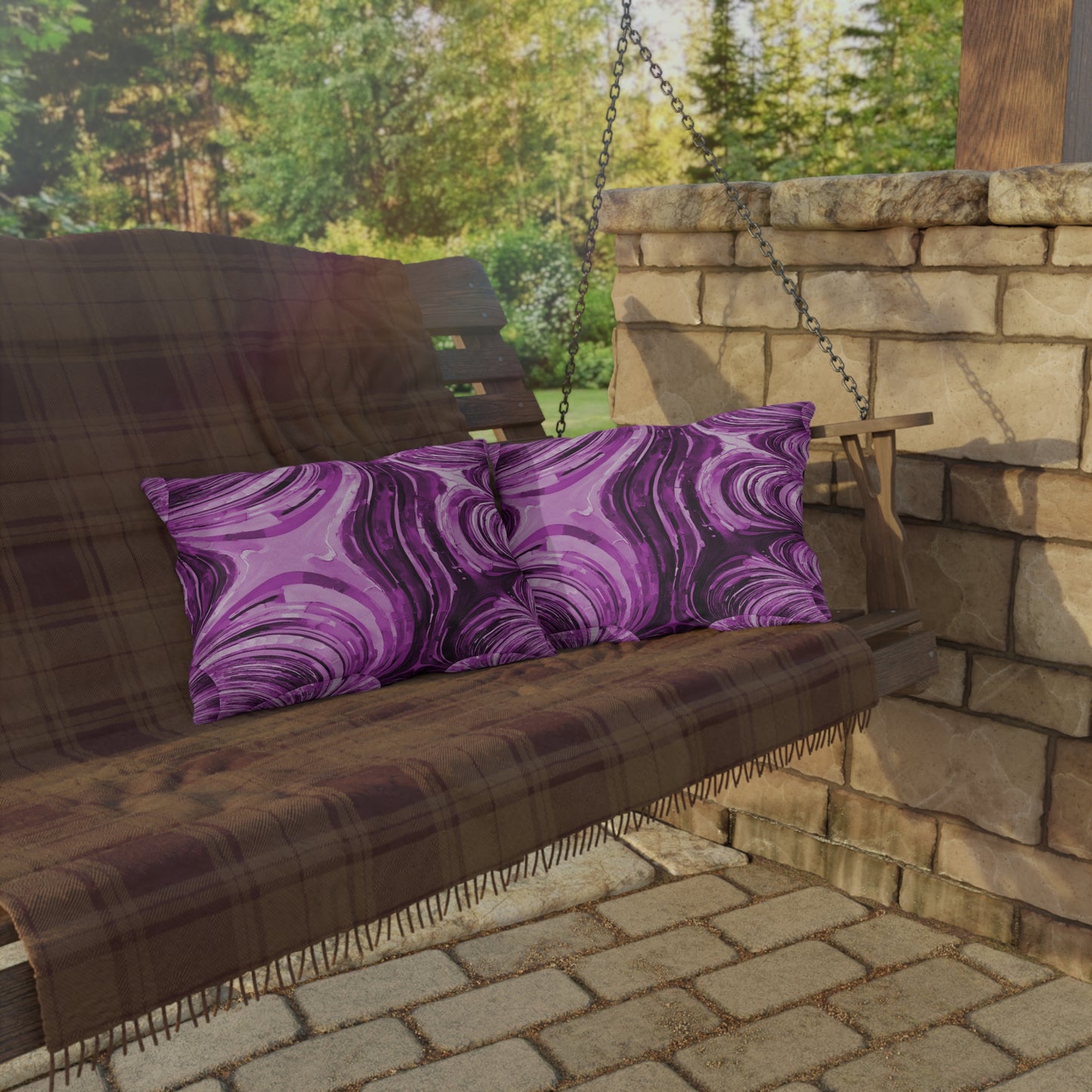 Uzi Spiral Powder Lavender 20" x 14" Outdoor Pillow