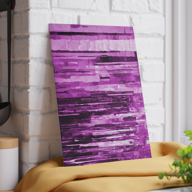 Striped Powder Lavender 8" x 11" Glass Cutting Board