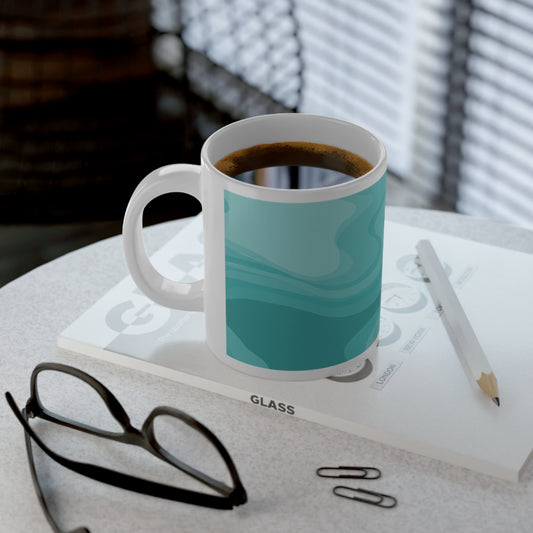 Tif Green Wavey 20 oz White Glossy Jumbo Mug