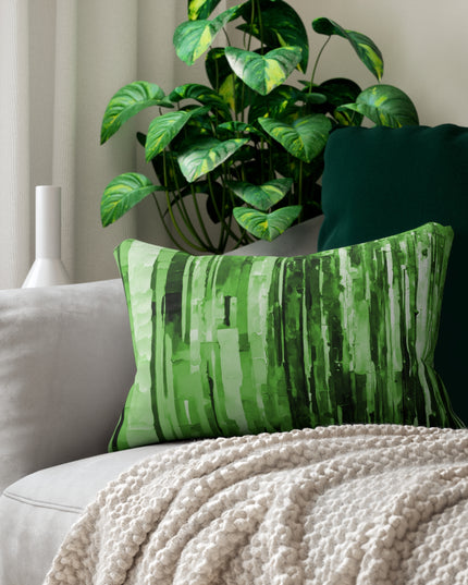 Striped Mint Pastel Spun Polyester Lumbar Pillow, 20" x 14"