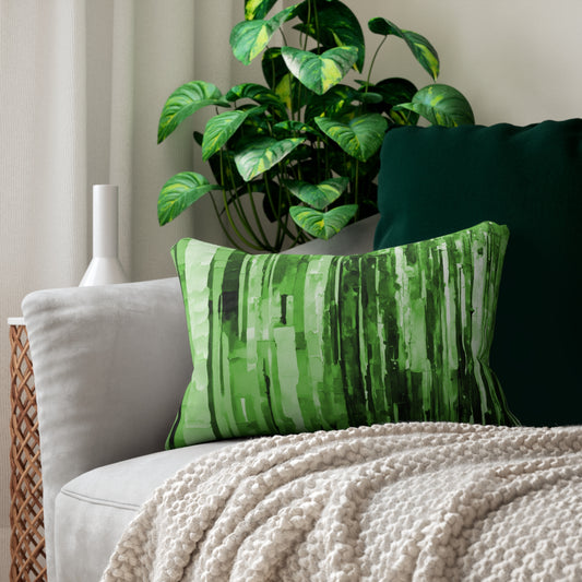 Striped Mint Pastel Spun Polyester Lumbar Pillow, 20" x 14"