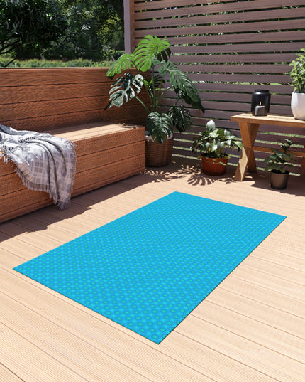 Light Blue Star-crossed Bodies Outdoor Rug, 36" x 60"