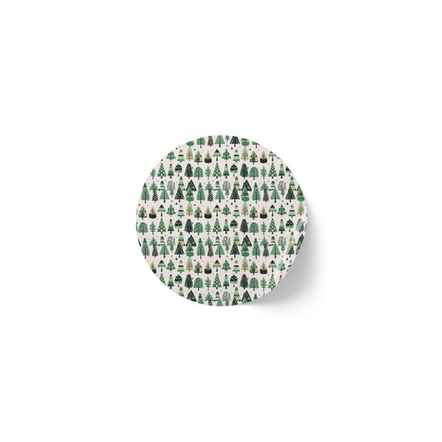 Mini Green Trees Round Sticker Label Rolls, 1" x 1"