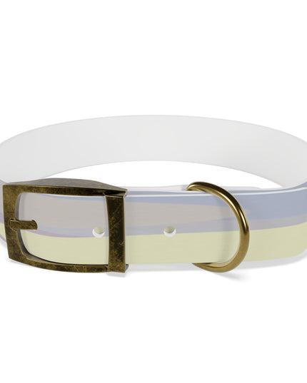Pastel Soft Blue and Soft White Patches Medium Dog Collar