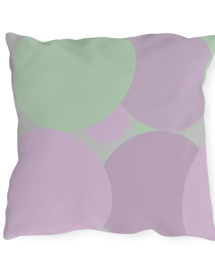 Pastel Lavender Purple and Soft Green Patches 18" x 18" Outdoor Pillows