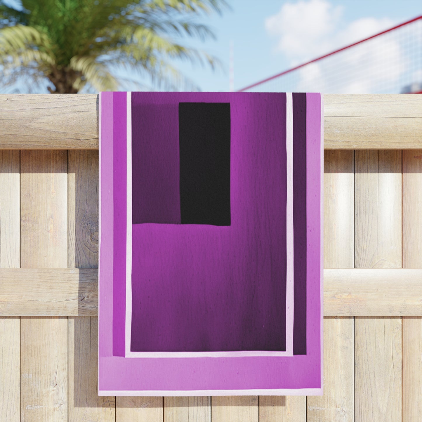Magenta Shadow Beach Towel, 24" x 44"