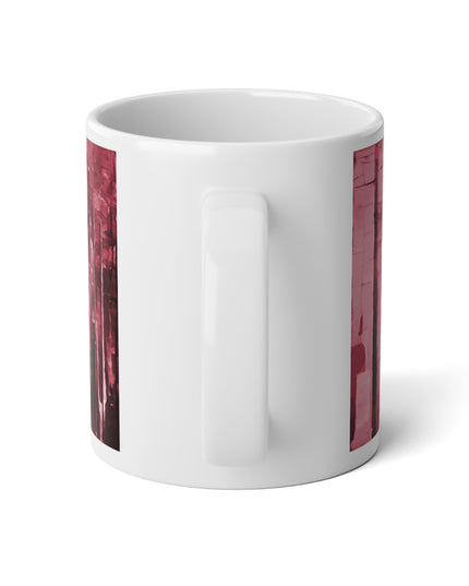 Striped Ruby 20 oz White Glossy Jumbo Mug