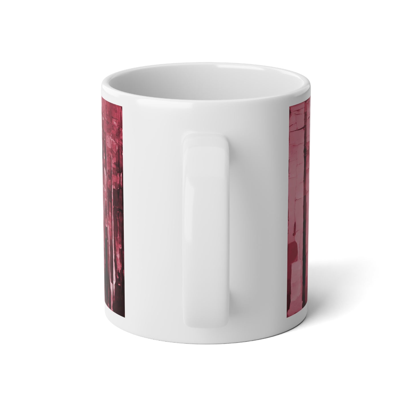 Striped Ruby 20 oz White Glossy Jumbo Mug