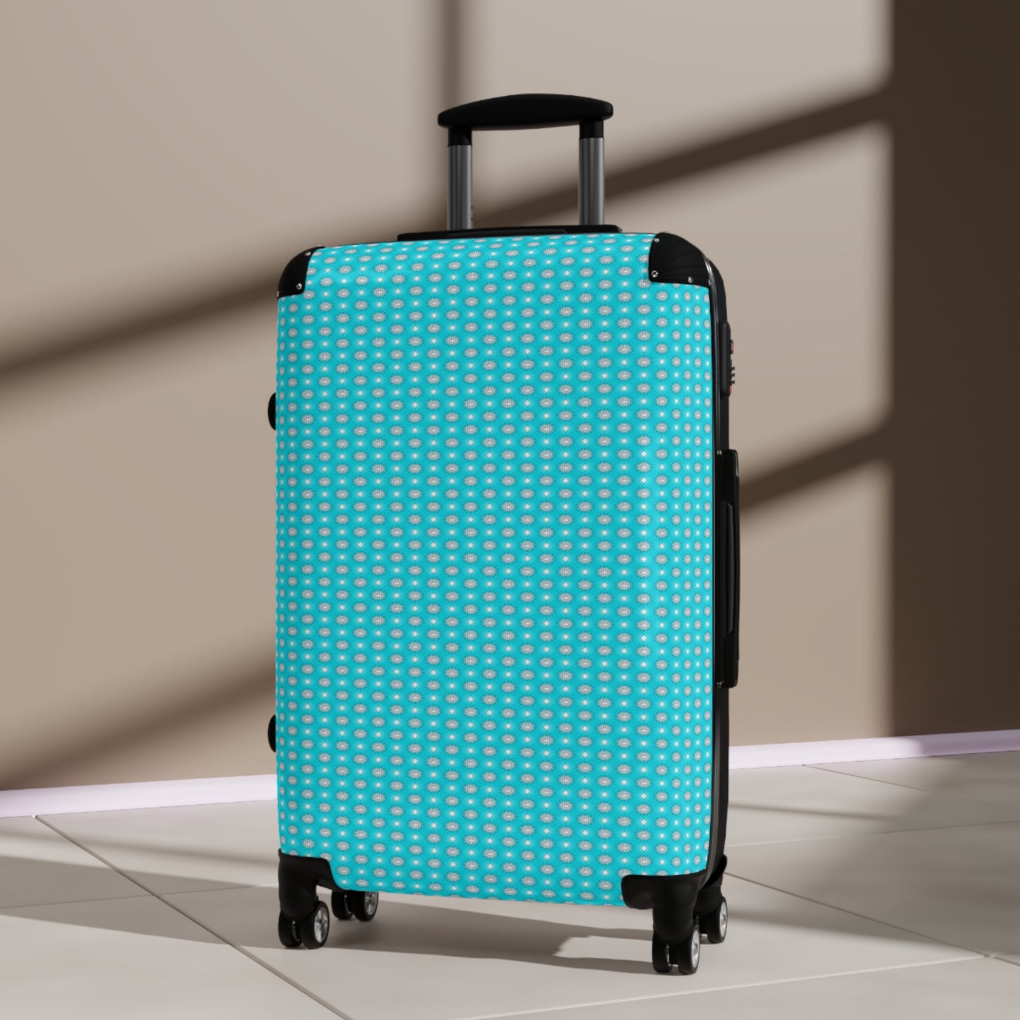 Tif Green Star-crossed Bodies Medium Suitcase with built in lock, 4 double-wheels, telescopic handle, and ABS back hard-shell
