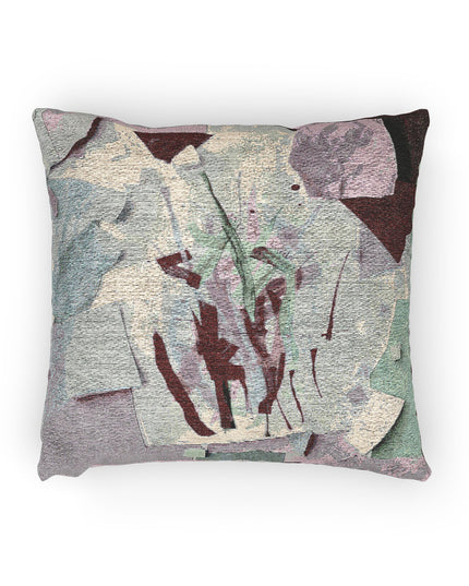 Deep Red Lavender Paper Paint Woven Pillow, 17" x 18"