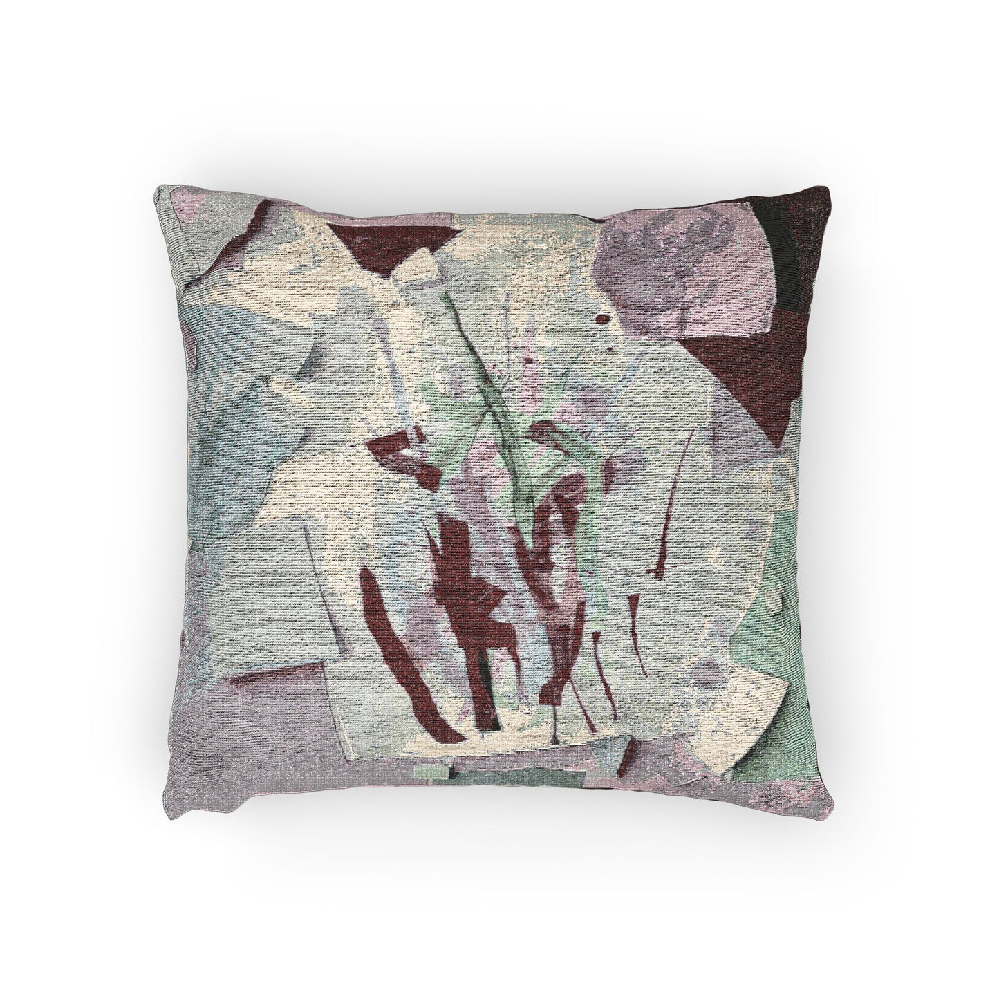 Deep Red Lavender Paper Paint Woven Pillow, 17" x 18"