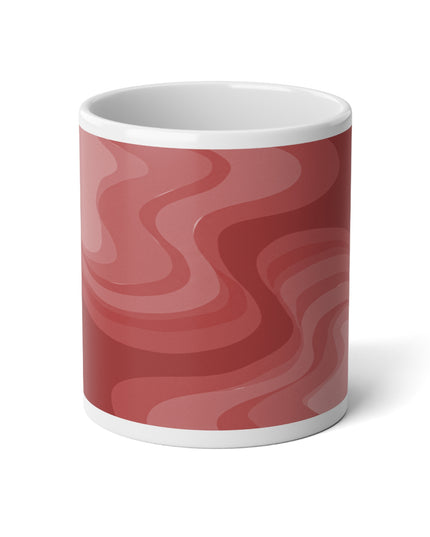 Power Red Wavey 20 oz White Glossy Jumbo Mug