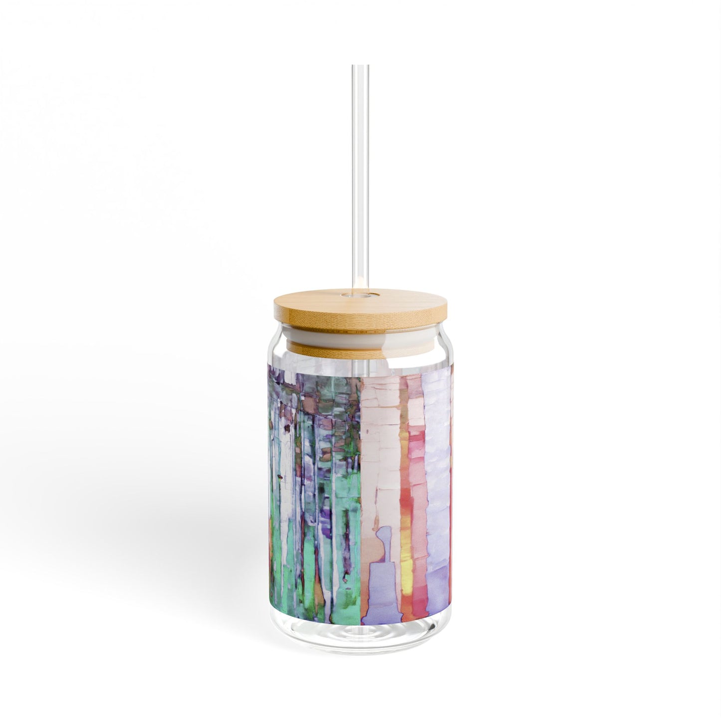 Striped Pastels Sipper Glass, 16oz