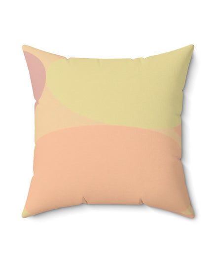 Pastel Hot Peach Patches 18" x 18" Faux Suede Square Pillow