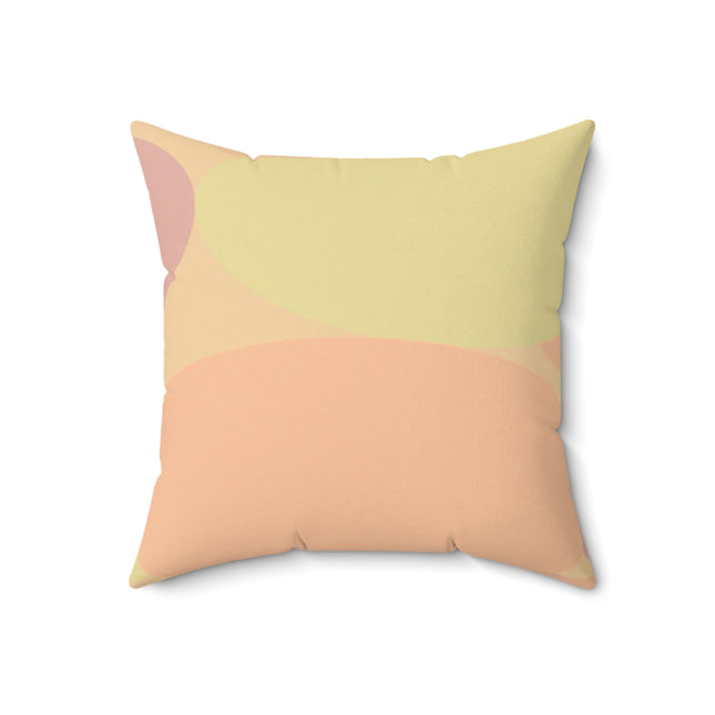 Pastel Hot Peach Patches 18" x 18" Faux Suede Square Pillow