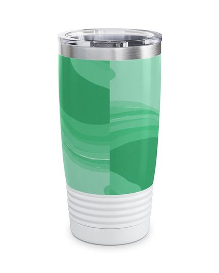 Mint Green Wavey Ringneck Tumbler, 20oz in white