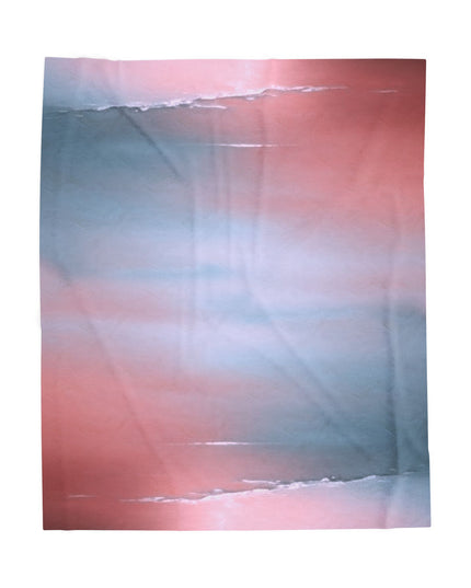Gray Sea Pink Fog Velveteen Plush Blanket, 50" x 60"