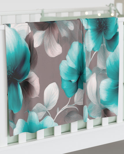 Tif Green Gray Floral Bunch Baby Swaddle 30″×40″ Blanket