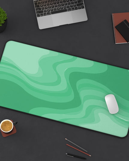 Mint Green Wavey 16" x 32" Desk Mat