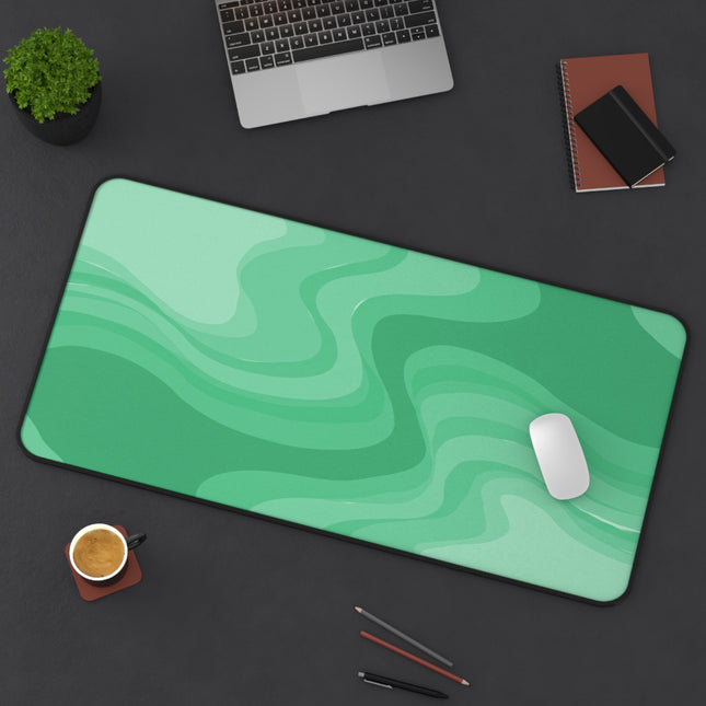 Mint Green Wavey 16" x 32" Desk Mat
