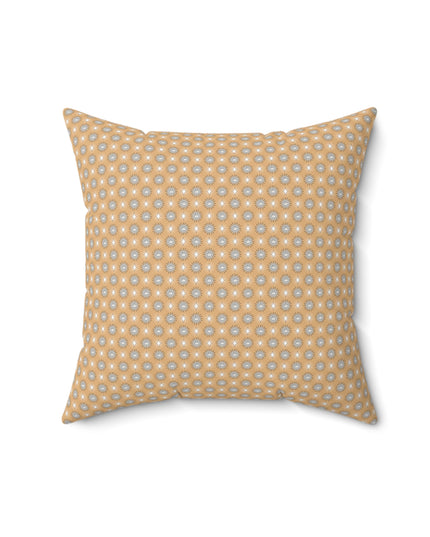 Tan Sunset Star-crossed Bodies Faux Suede Square Pillow, 16" x 16"