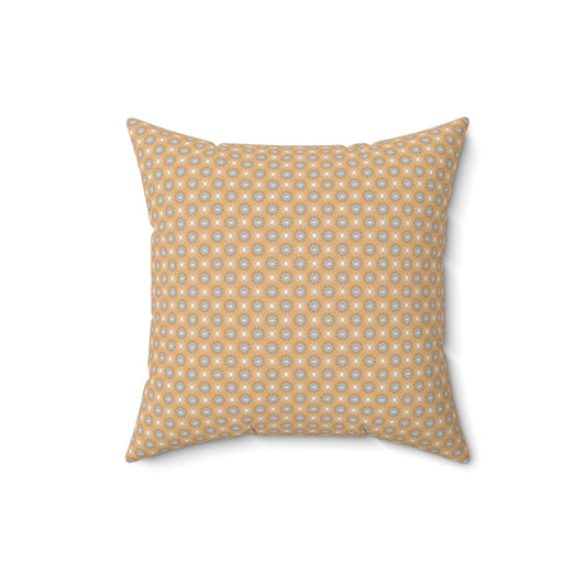 Tan Sunset Star-crossed Bodies Faux Suede Square Pillow, 16" x 16"