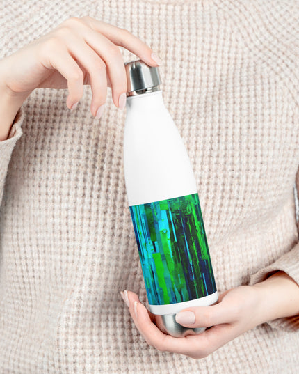 Striped Blue Green 20oz Insulated Water Bottle