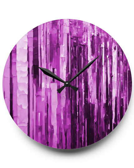 Striped Powder Lavender Acrylic Wall Clock, Round or Square, 10.75" x 10.75"