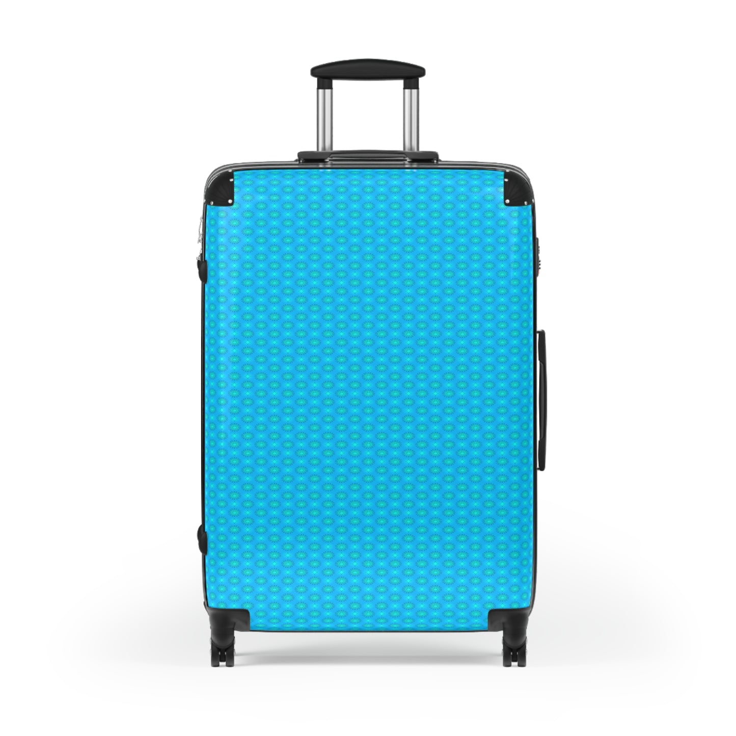 Light Blue Star-crossed Bodies Large Suitcase with built in lock, 4 double-wheels, telescopic handle, and ABS back hard-shell