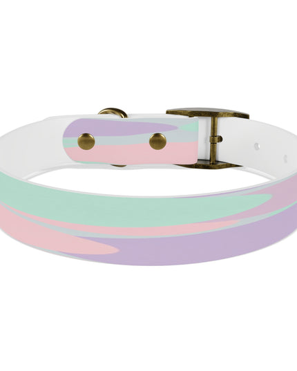 Pastel Peach and Soft Green Patches Medium Dog Collar