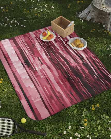 Striped Ruby 61" × 51" Picnic Blanket