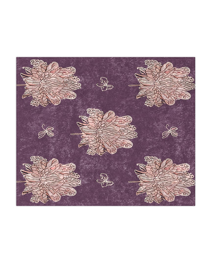 Pink Floral Butterflies 50" x 60" Crushed Velvet Blanket